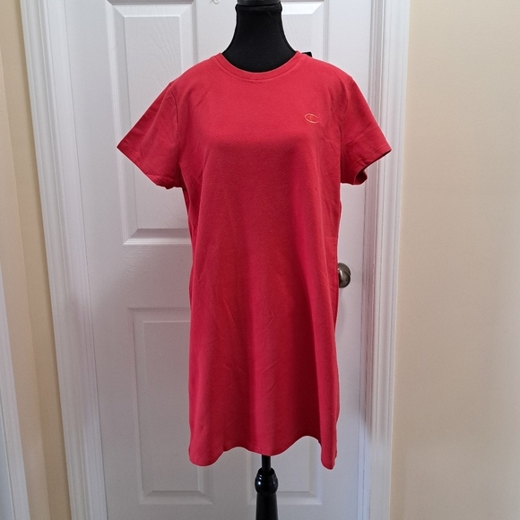 ❤️ New! Champion T-Shirt Dress Red Various Sizes Cotton Blend Short Sleeve - Picture 2 of 12
